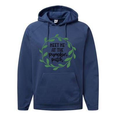 Cute Meet Me At The Pumpkin Patch Thanksgiving Fall Autumn Great Gift Performance Fleece Hoodie