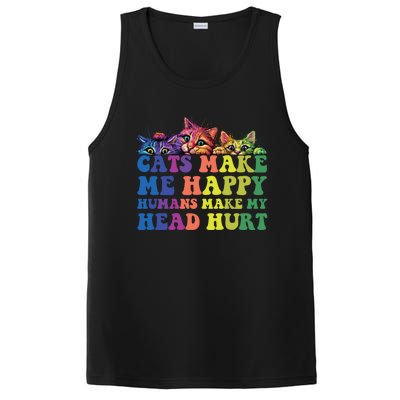 Cats Make Me Happy Hu Make My Head Hurt Gift PosiCharge Competitor Tank