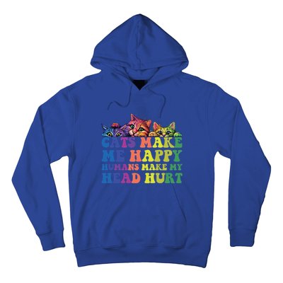 Cats Make Me Happy Hu Make My Head Hurt Gift Hoodie