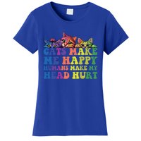 Cats Make Me Happy Hu Make My Head Hurt Gift Women's T-Shirt