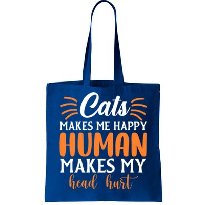 Cats Make Me Happy Hu Make My Head Hurt Cool Gift Tote Bag