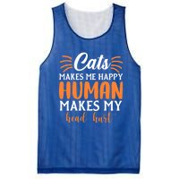 Cats Make Me Happy Hu Make My Head Hurt Cool Gift Mesh Reversible Basketball Jersey Tank