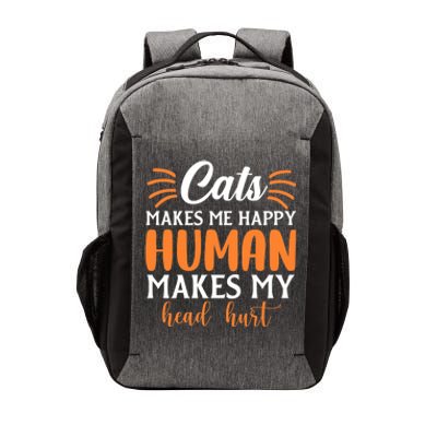 Cats Make Me Happy Hu Make My Head Hurt Cool Gift Vector Backpack