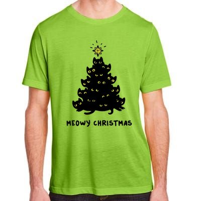 Christmas Merry Meowy Funny Gift Cats Christmas Tree Sweater Gift Adult ChromaSoft Performance T-Shirt