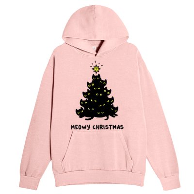 Christmas Merry Meowy Funny Gift Cats Christmas Tree Sweater Gift Urban Pullover Hoodie