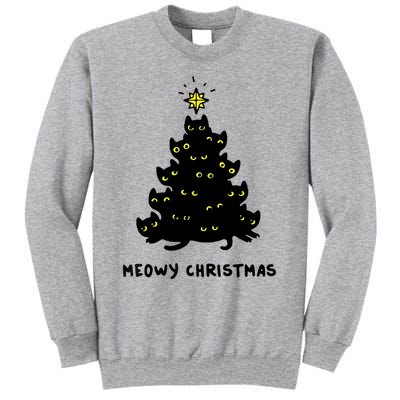 Christmas Merry Meowy Funny Gift Cats Christmas Tree Sweater Gift Tall Sweatshirt