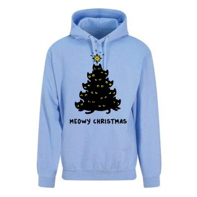 Christmas Merry Meowy Funny Gift Cats Christmas Tree Sweater Gift Unisex Surf Hoodie