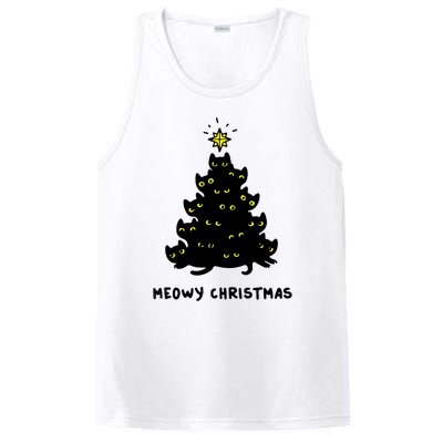 Christmas Merry Meowy Funny Gift Cats Christmas Tree Sweater Gift PosiCharge Competitor Tank