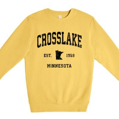 Crosslake Minnesota Mn Vintage Athletic Sports Premium Crewneck Sweatshirt