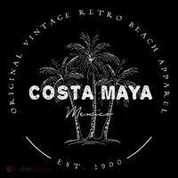 Costa Maya Mahahual Mexico Beach Vacation Palm Trees Drawstring Bag