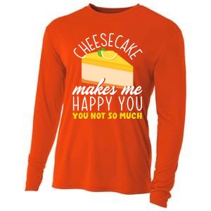 Cheesecake Makes Me Happy Cheese Cake Dessert Great Gift Cooling Performance Long Sleeve Crew