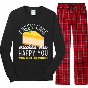 Cheesecake Makes Me Happy Cheese Cake Dessert Great Gift Long Sleeve Pajama Set