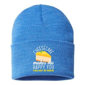 Cheesecake Makes Me Happy Cheese Cake Dessert Great Gift Sustainable Knit Beanie