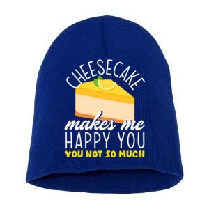 Cheesecake Makes Me Happy Cheese Cake Dessert Great Gift Short Acrylic Beanie