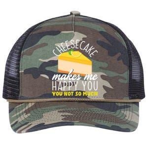 Cheesecake Makes Me Happy Cheese Cake Dessert Great Gift Retro Rope Trucker Hat Cap