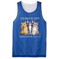 Cats Make Me Happy Hu Make My Head Hurt Great Gift Mesh Reversible Basketball Jersey Tank