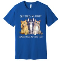 Cats Make Me Happy Hu Make My Head Hurt Great Gift Premium T-Shirt