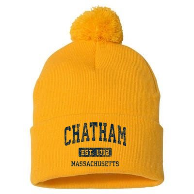 Chatham Massachusetts Ma Vintage Athletic Sports Pom Pom 12in Knit Beanie