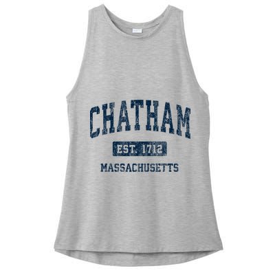 Chatham Massachusetts Ma Vintage Athletic Sports Ladies PosiCharge Tri-Blend Wicking Tank