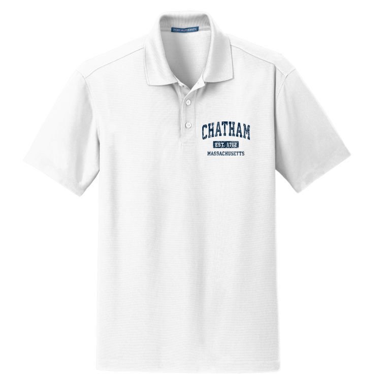 Chatham Massachusetts Ma Vintage Athletic Sports Dry Zone Grid Polo