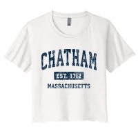 Chatham Massachusetts Ma Vintage Athletic Sports Women's Crop Top Tee