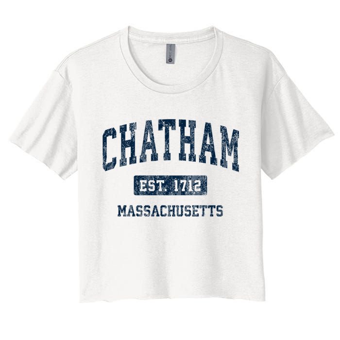 Chatham Massachusetts Ma Vintage Athletic Sports Women's Crop Top Tee