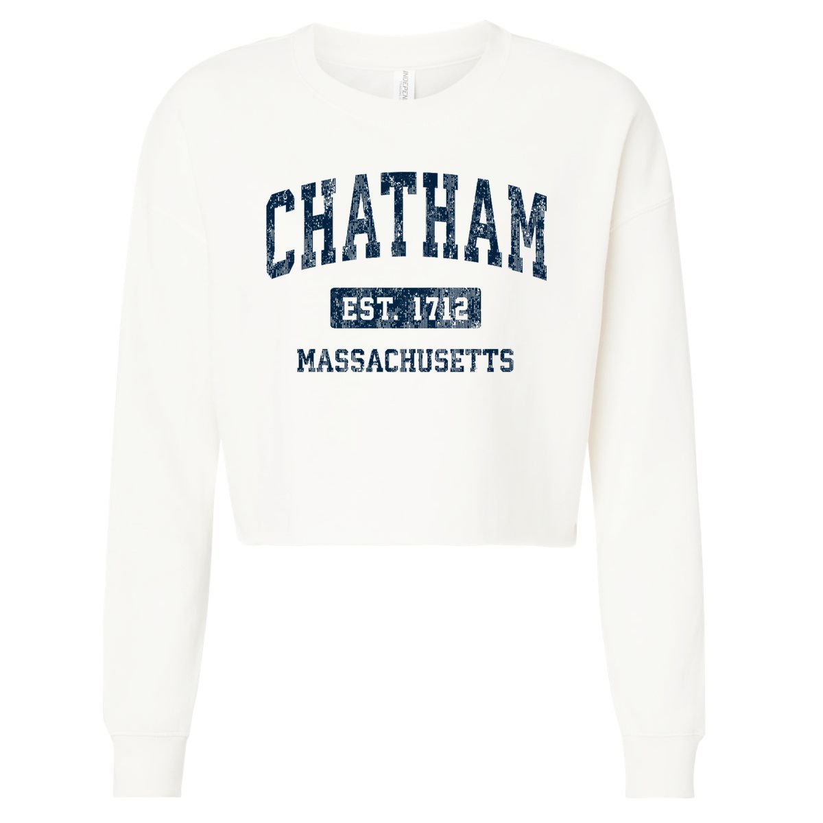 Chatham Massachusetts Ma Vintage Athletic Sports Cropped Pullover Crew