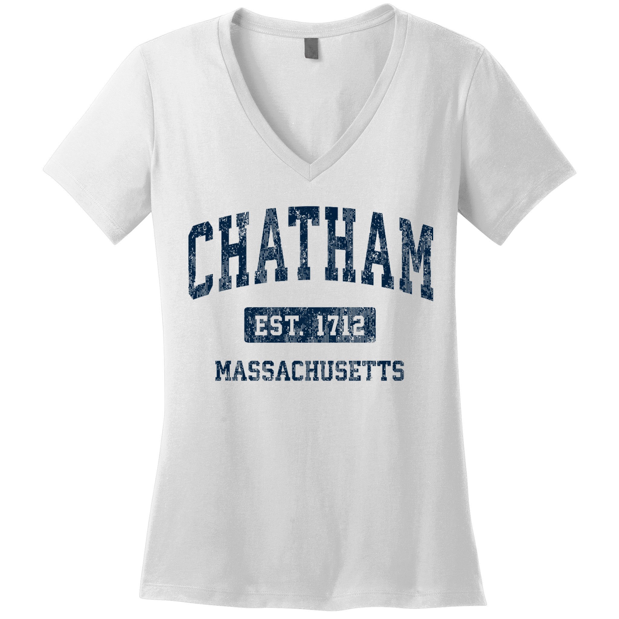 Chatham Massachusetts Ma Vintage Athletic Sports Women's V-Neck T-Shirt
