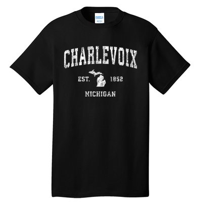 Charlevoix Michigan Mi Vintage Athletic Sports Tall T-Shirt