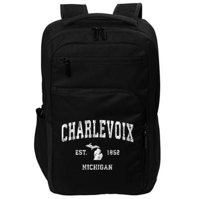 Charlevoix Michigan Mi Vintage Athletic Sports Impact Tech Backpack