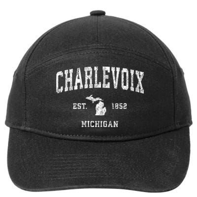 Charlevoix Michigan Mi Vintage Athletic Sports 7-Panel Snapback Hat