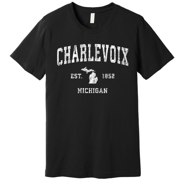 Charlevoix Michigan Mi Vintage Athletic Sports Premium T-Shirt