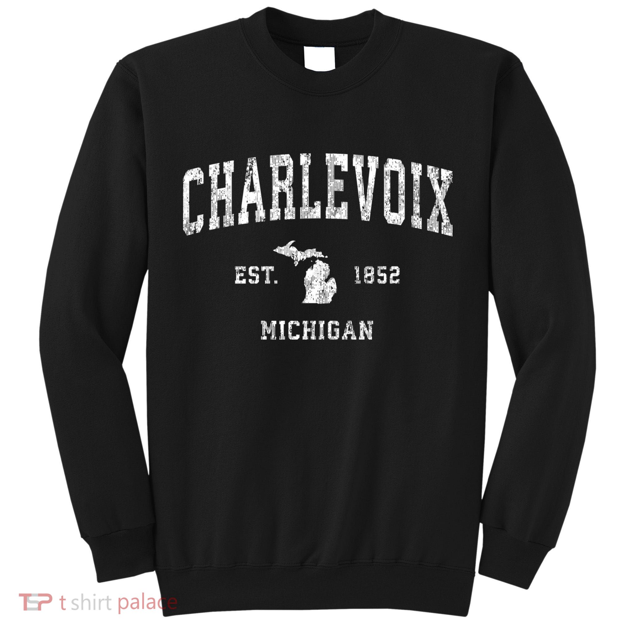 Charlevoix Michigan Mi Vintage Athletic Sports Tall Sweatshirt