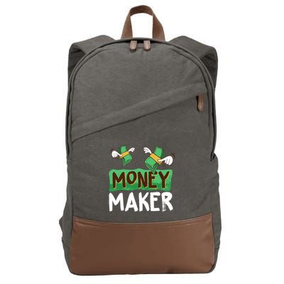 Classic Money Maker Rich Man Rules Dollars Business Gift Cotton Canvas Backpack