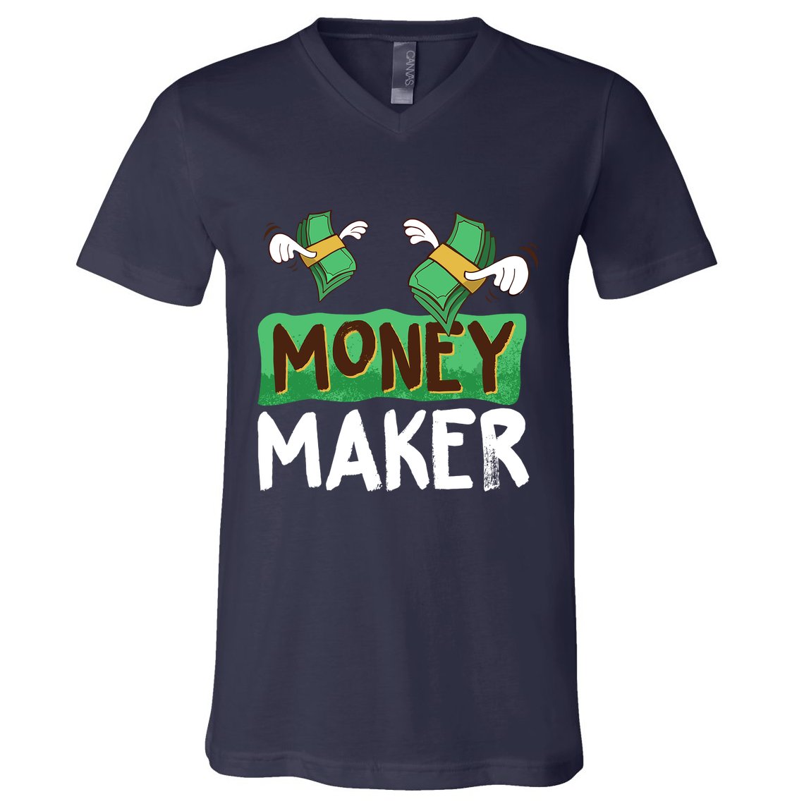 Classic Money Maker Rich Man Rules Dollars Business Gift V-Neck T-Shirt