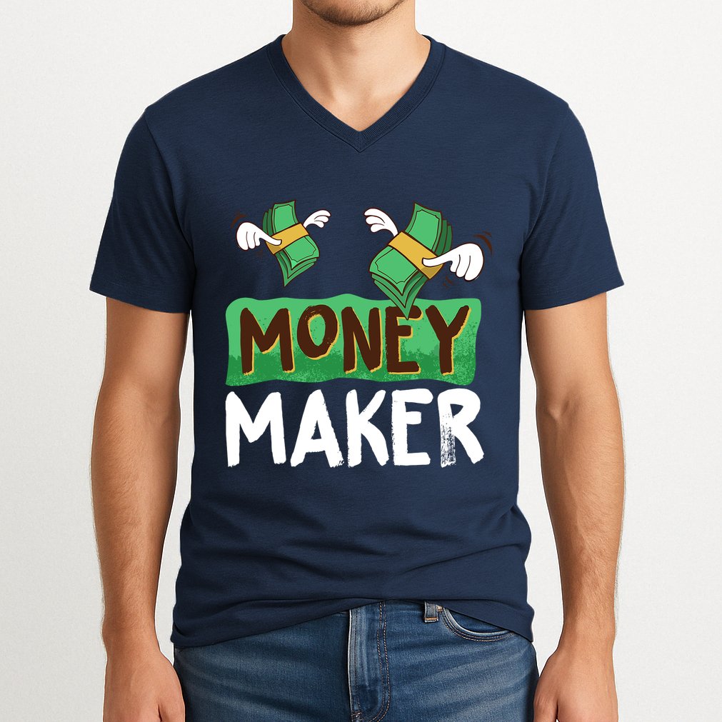 Classic Money Maker Rich Man Rules Dollars Business Gift V-Neck T-Shirt