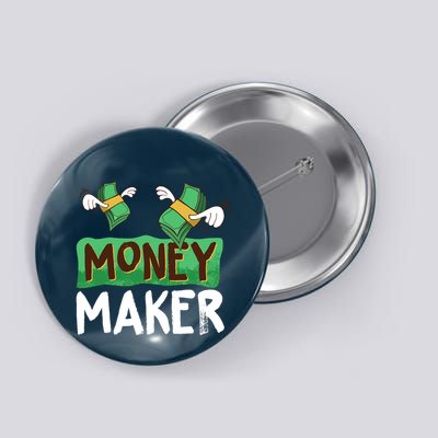 Classic Money Maker Rich Man Rules Dollars Business Gift Button