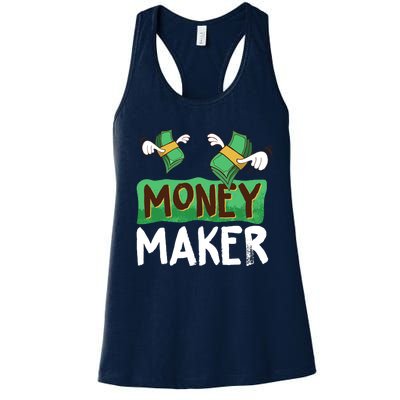 Classic Money Maker Rich Man Rules Dollars Business Gift Women's Racerback Tank