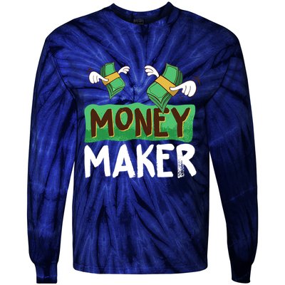Classic Money Maker Rich Man Rules Dollars Business Gift Tie-Dye Long Sleeve Shirt