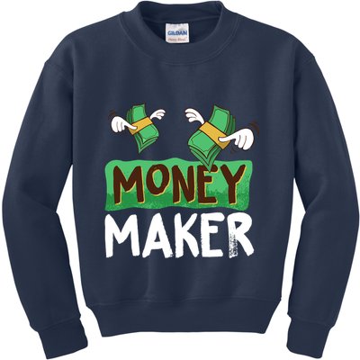 Classic Money Maker Rich Man Rules Dollars Business Gift Kids Sweatshirt
