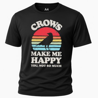Crows Make Me Happy You Not So Much Funny Crow Raven Vintage Cooling Performance Crew T-Shirt