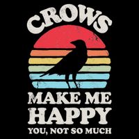 Crows Make Me Happy You Not So Much Funny Crow Raven Vintage Bucket Hat