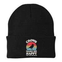 Crows Make Me Happy You Not So Much Funny Crow Raven Vintage Beanie