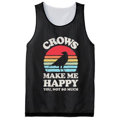 Crows Make Me Happy You Not So Much Funny Crow Raven Vintage Mesh Reversible Basketball Jersey Tank