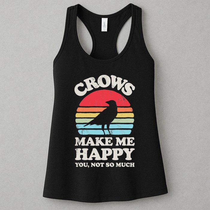 Crows Make Me Happy You Not So Much Funny Crow Raven Vintage Womens Tank Top