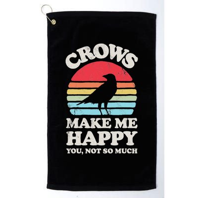 Crows Make Me Happy You Not So Much Funny Crow Raven Vintage Golf Towel