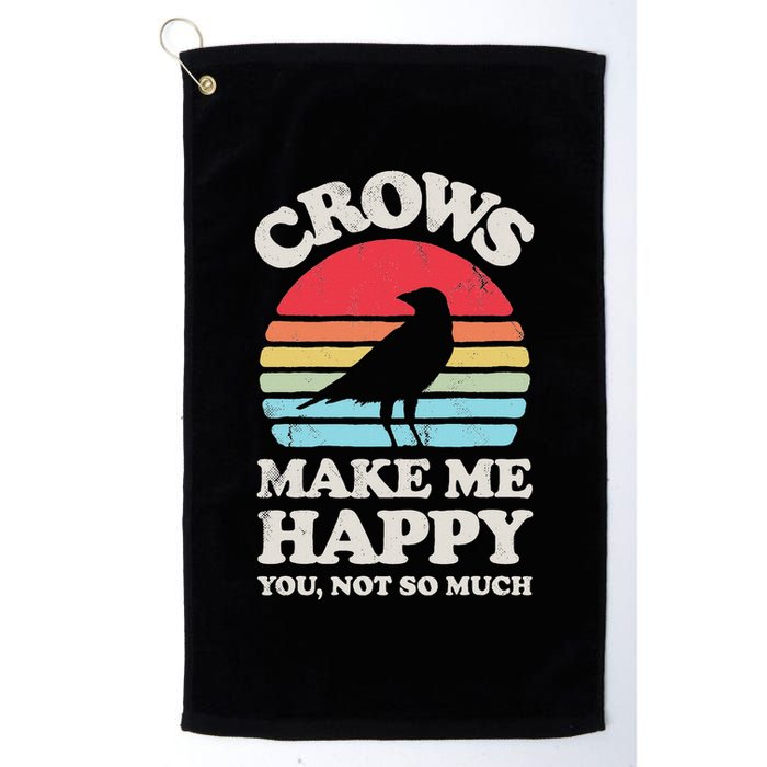 Crows Make Me Happy You Not So Much Funny Crow Raven Vintage Golf Towel