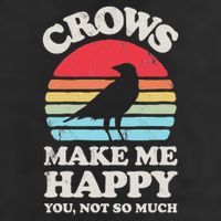 Crows Make Me Happy You Not So Much Funny Crow Raven Vintage Golf Towel