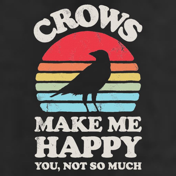 Crows Make Me Happy You Not So Much Funny Crow Raven Vintage Golf Towel