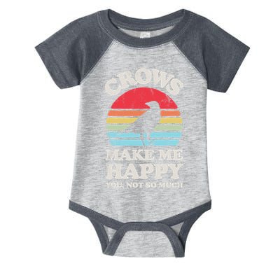 Crows Make Me Happy You Not So Much Funny Crow Raven Vintage Infant Baby Jersey Bodysuit